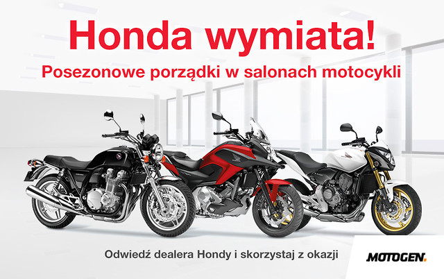 Posezonowe porządki w salonach motocykli Honda! Motogen