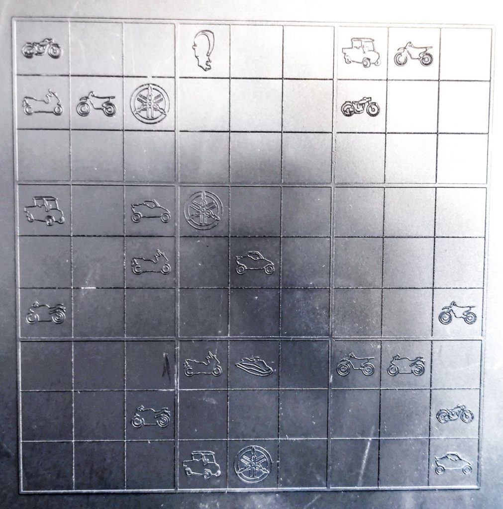 Sudoku z kufra Yamahy Tracer 9 GT - level hard.